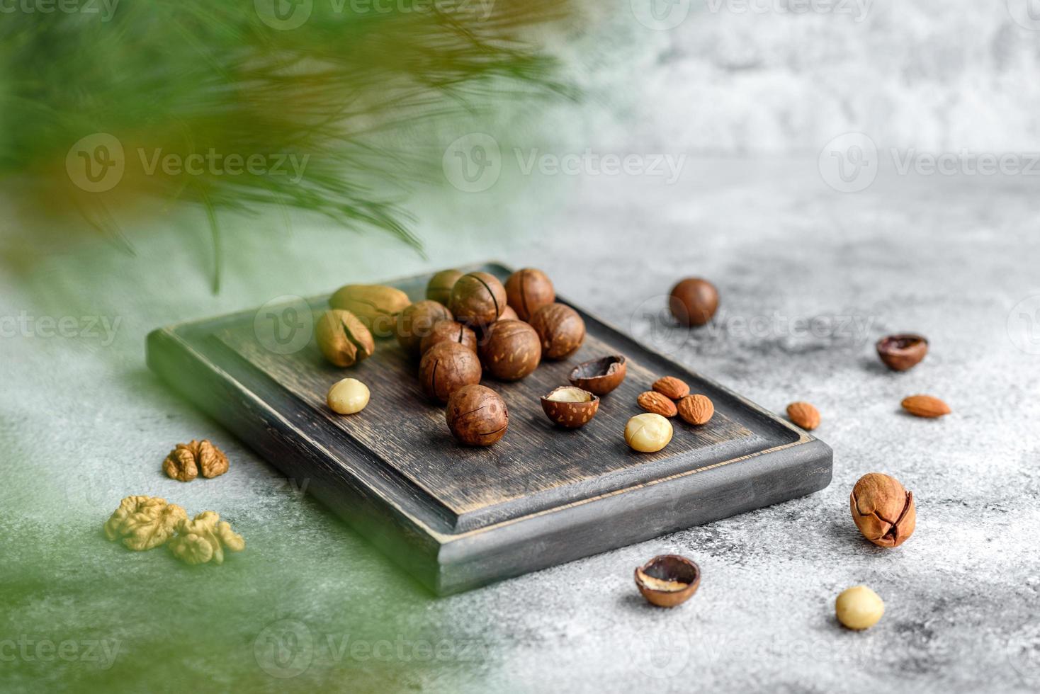 Several types of nuts against the background photo
