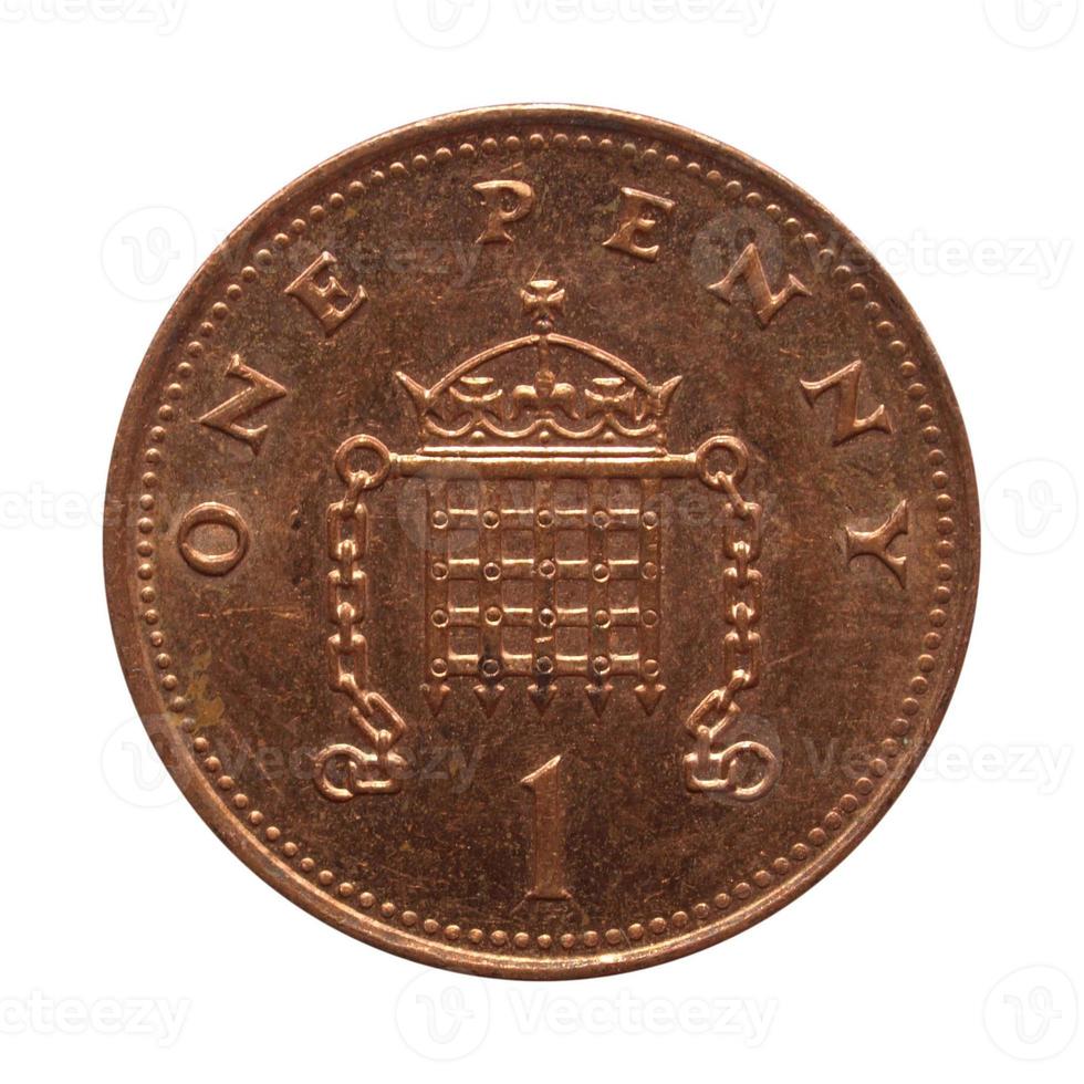 1 penny coin, United Kingdom photo