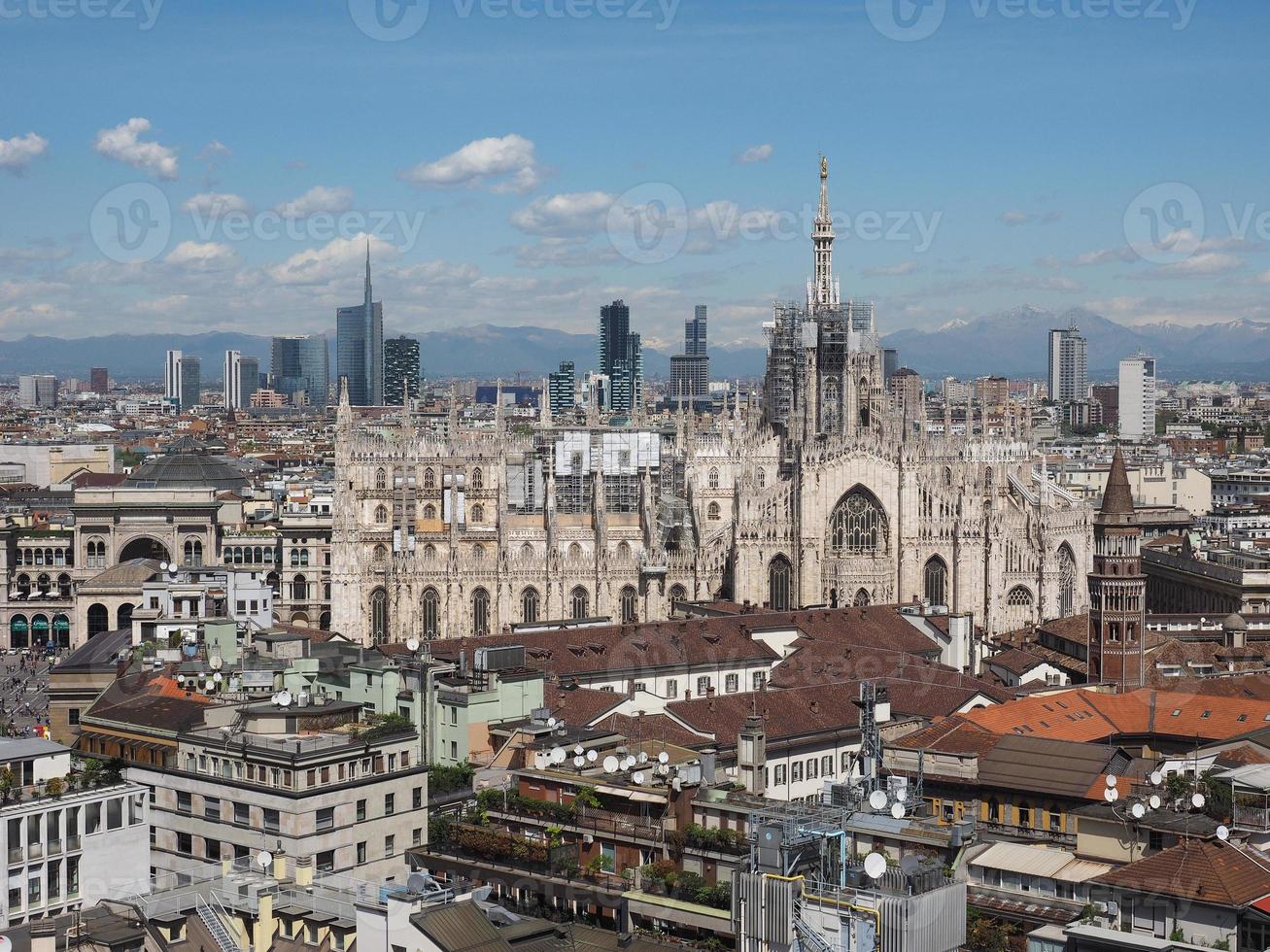 Aerial view of Milan, Italy photo