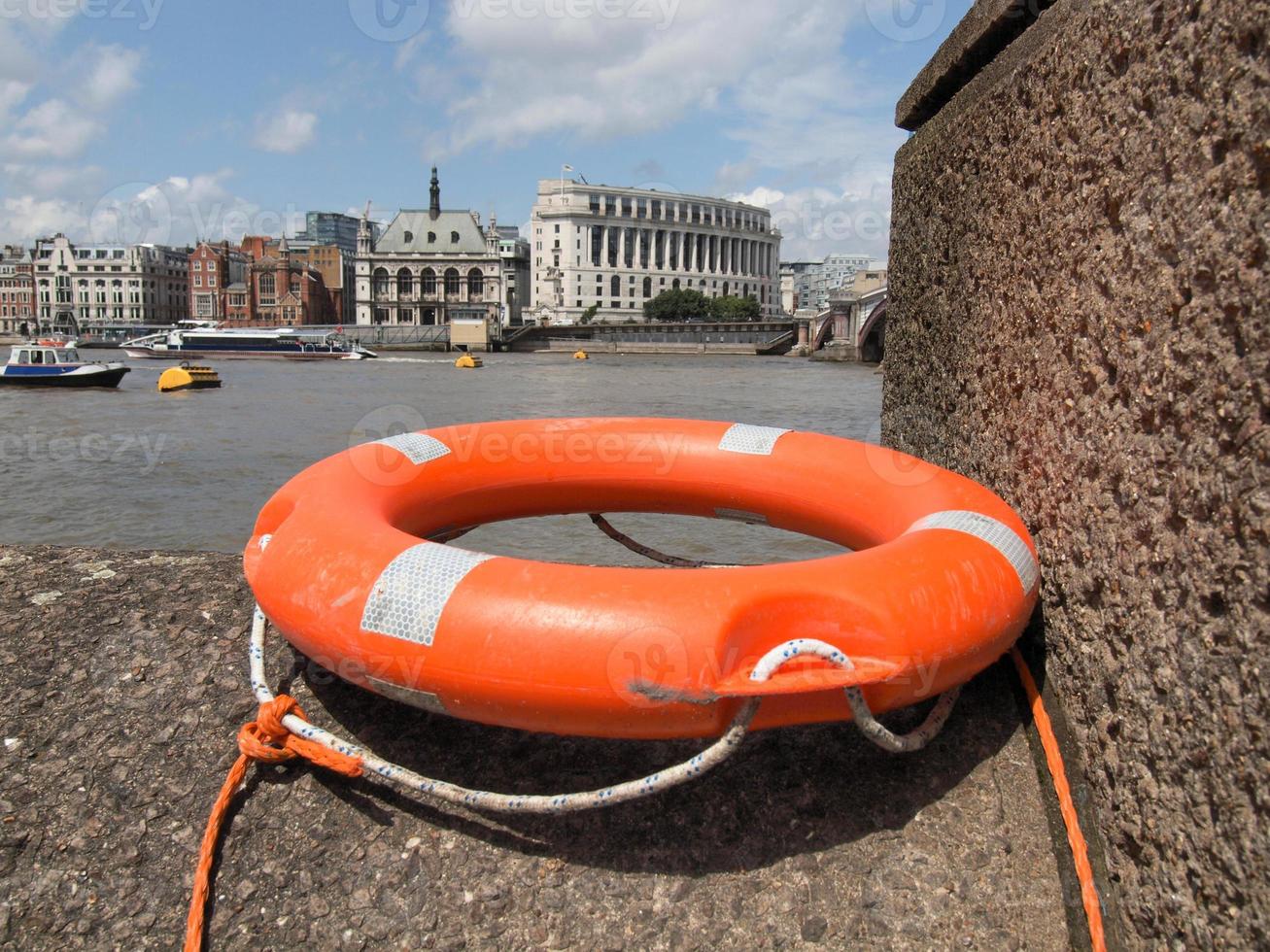 Lifebuoy by the river photo