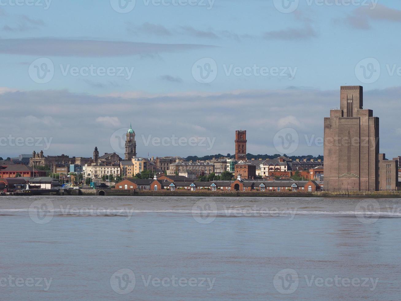 Vista de Birkenhead en Liverpool. foto