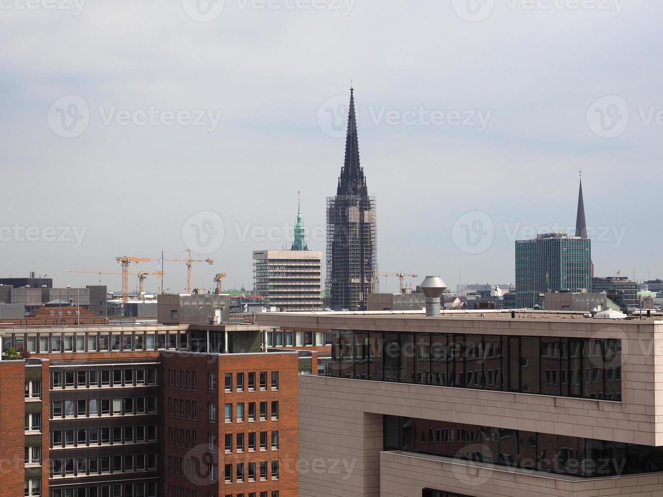 Vista del horizonte de Hamburgo foto