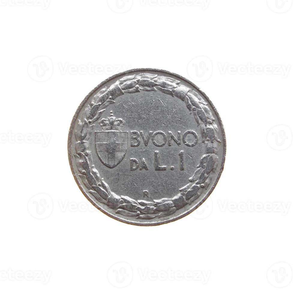 moneda italiana vintage aislado foto