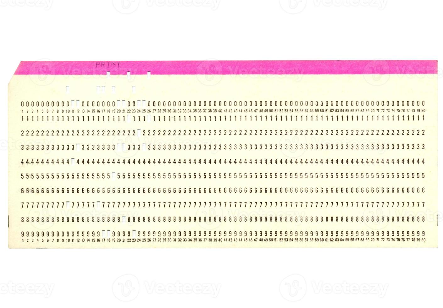 Punched card isolated photo
