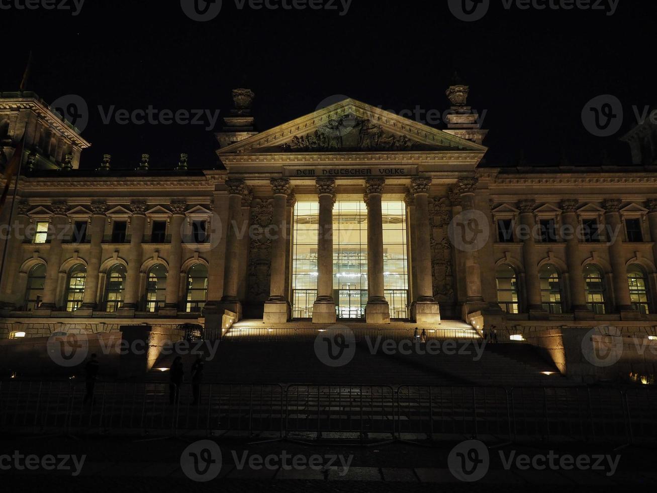 Bundestag parliament in Berlin at night photo