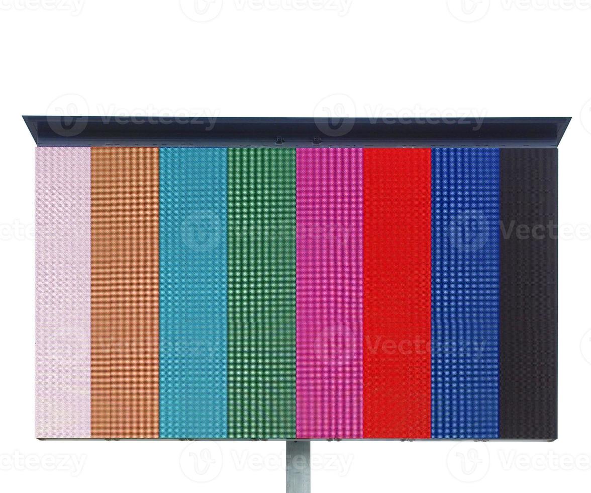 Screen with test color bars photo