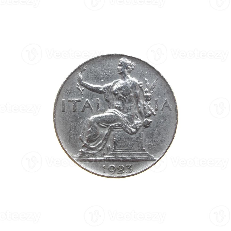 Vintage italian coin isolated photo