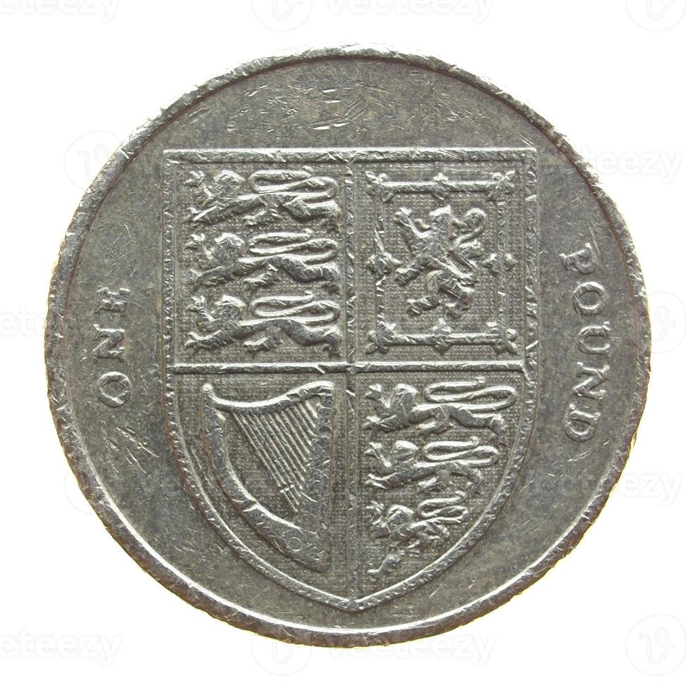 Moneda de 1 libra, reino unido foto