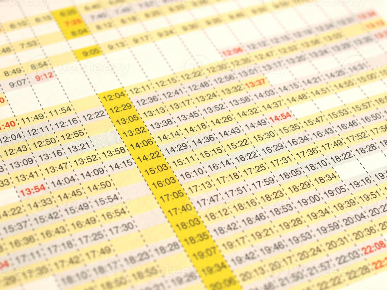 Arrivals and departures timetable photo