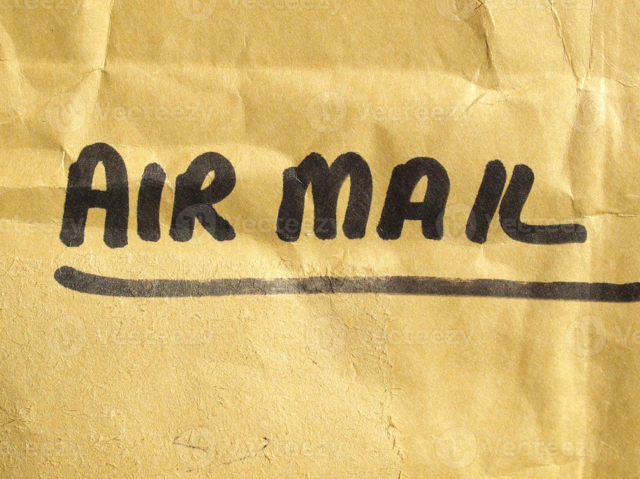 airmail label on packet photo