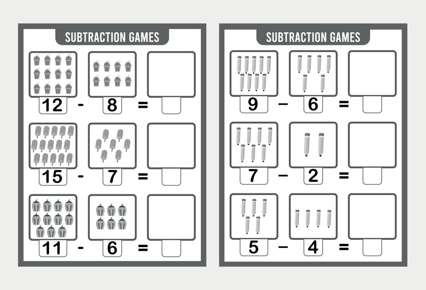 juego de conteo para niños en edad preescolar vector