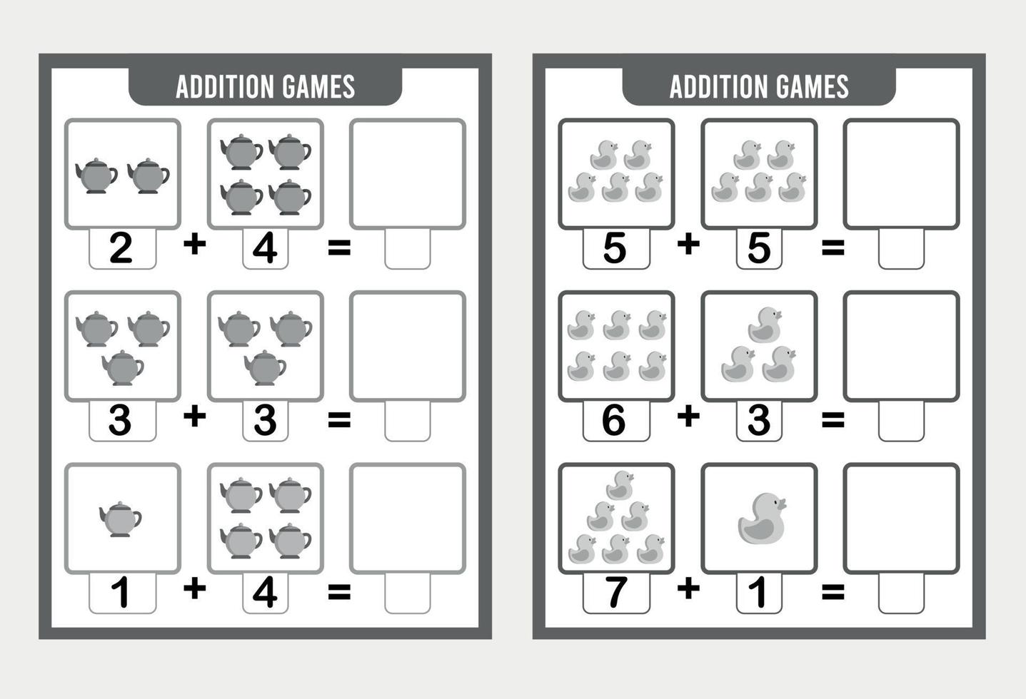 juego de conteo para niños en edad preescolar vector