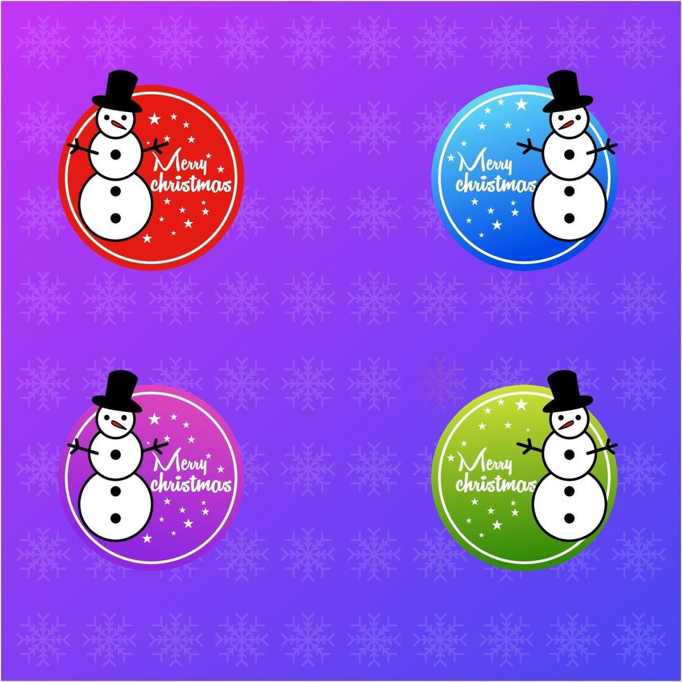 Christmas snowman logo vector