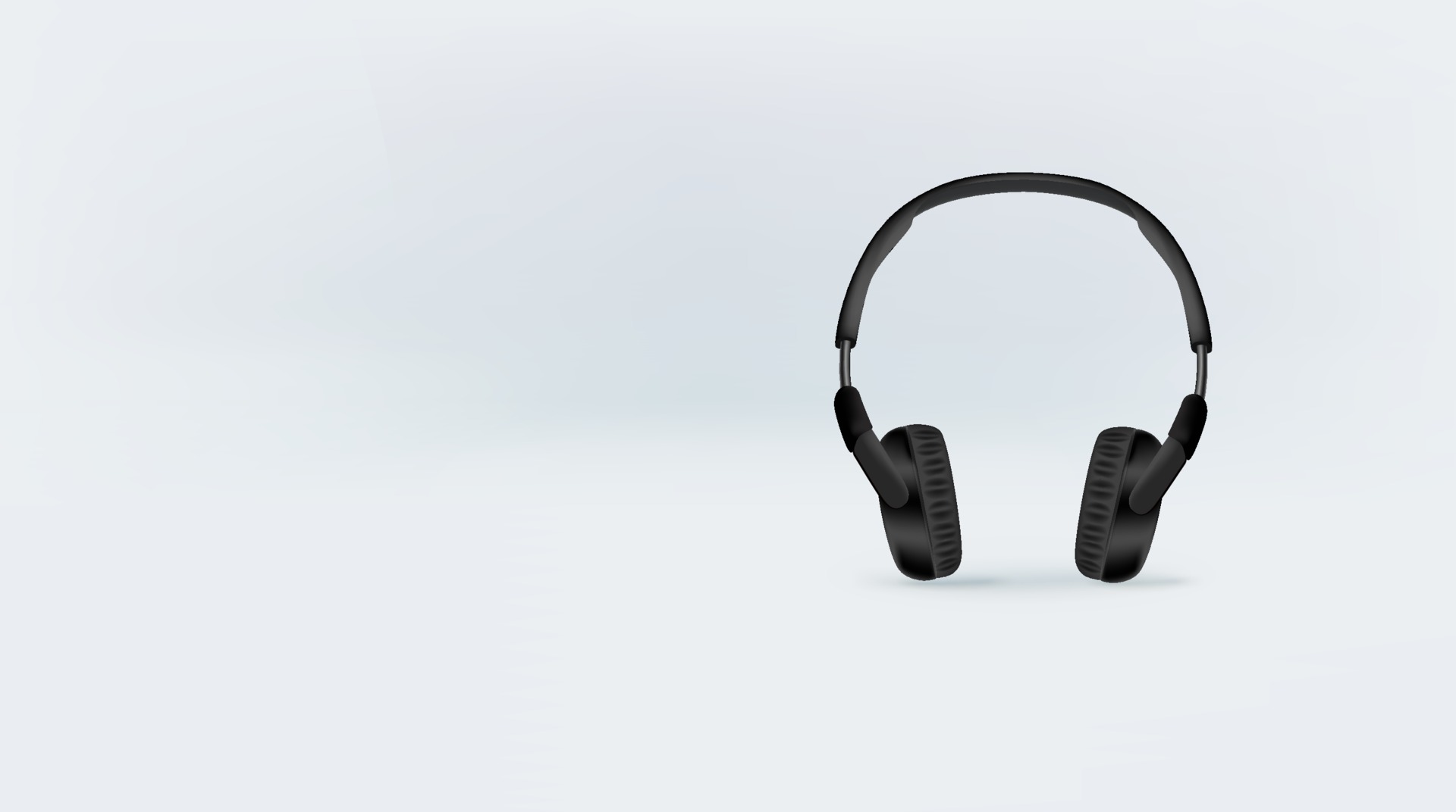 Banner with black headphones and copy space. Ready for a text 3158085 Vector Art at Vecteezy