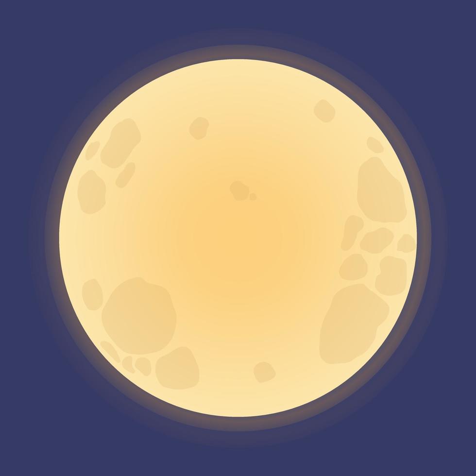 Full moon on dark night sky vector. Mid Autumn festival vector