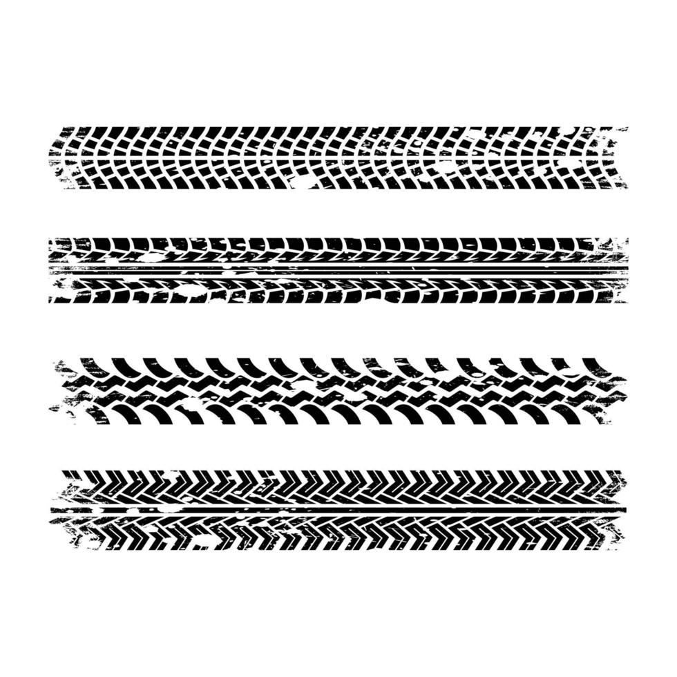 The traces of car line are set vector