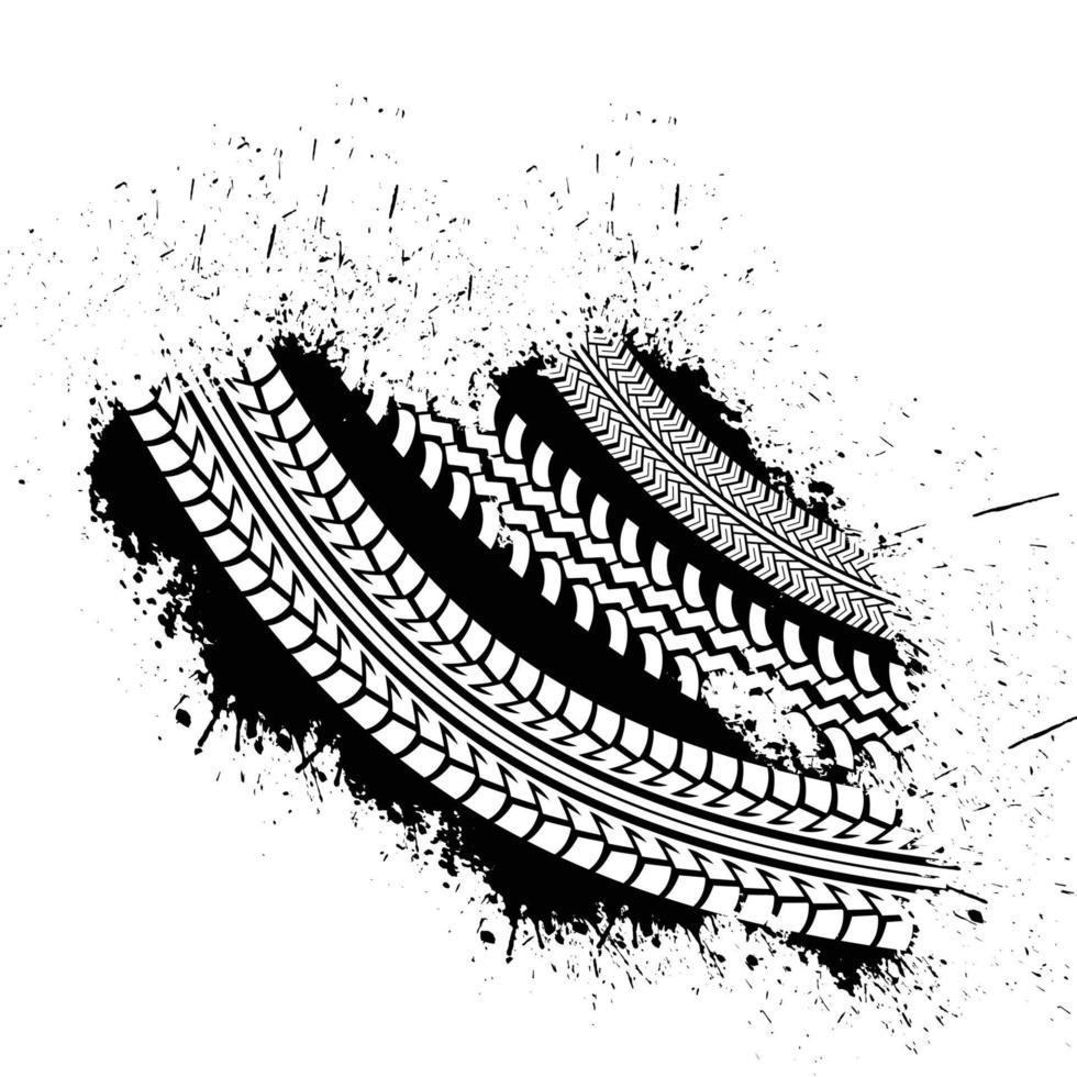 The traces of car on both curves vector