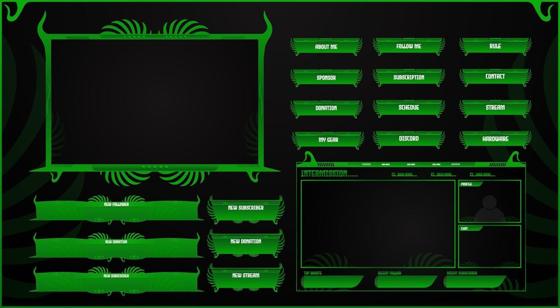 Overlay OBS  streaming design premium quality vector