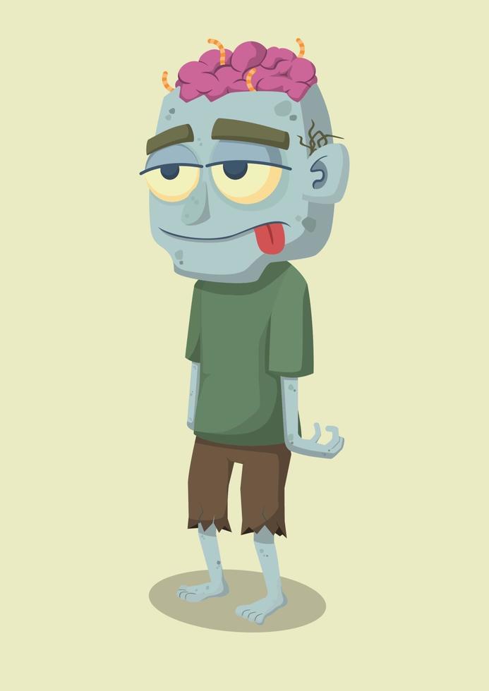 Funny Cartoon Halloween Zombie Character vector