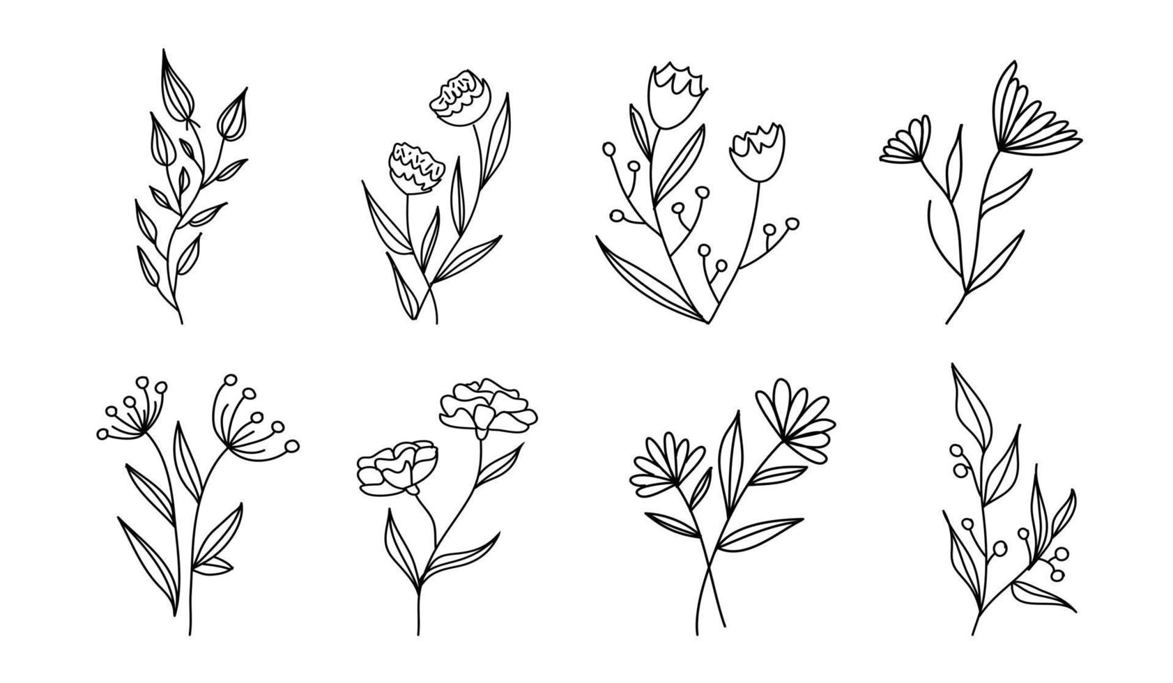 Set of vector vintage floral elements. 3158311 Vector Art at Vecteezy