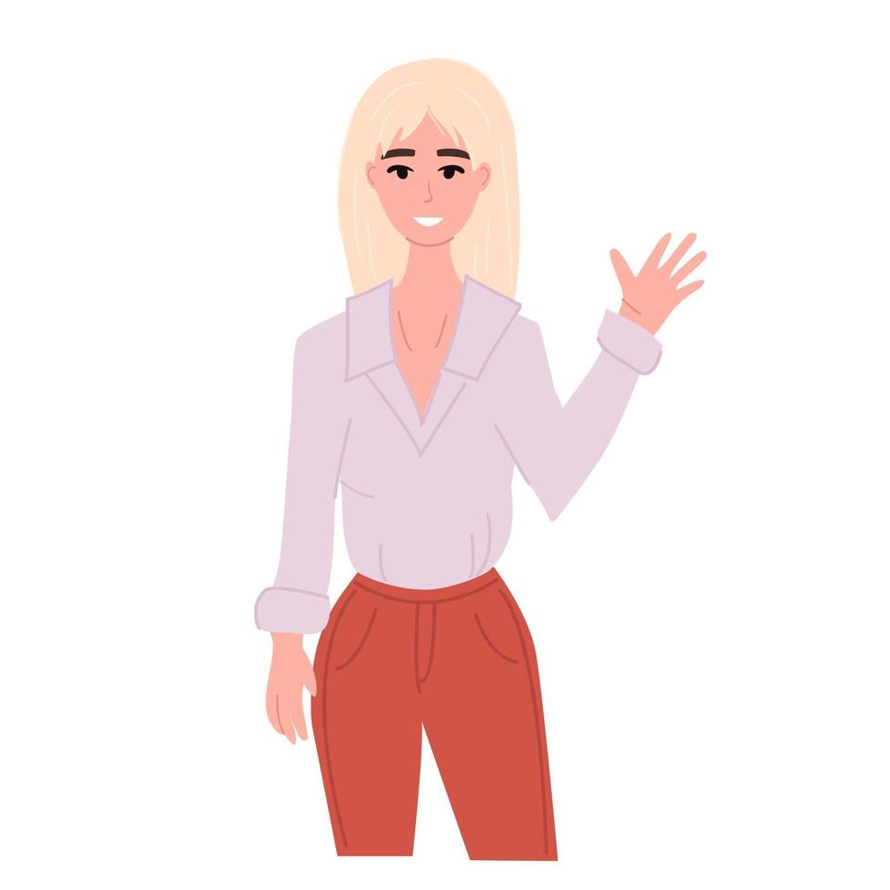 Friendly nonverbal greeting gesture concept. vector