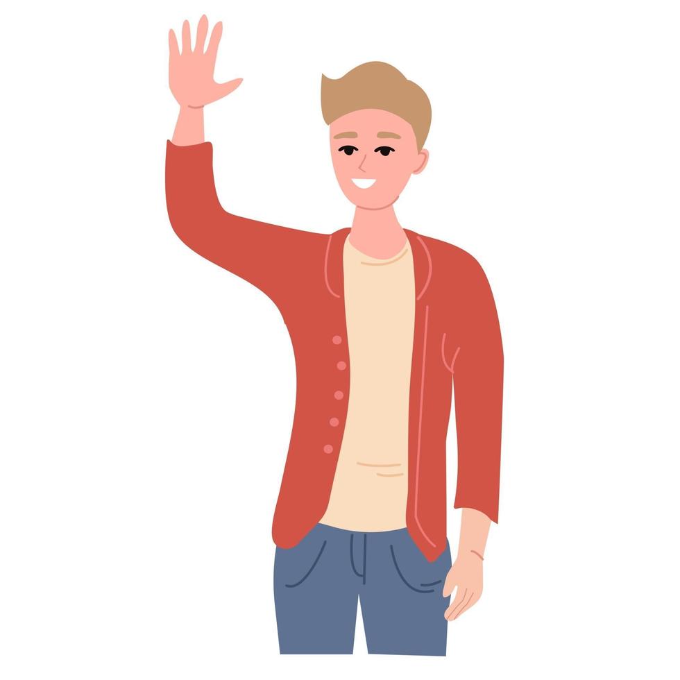 Friendly nonverbal greeting gesture concept. vector