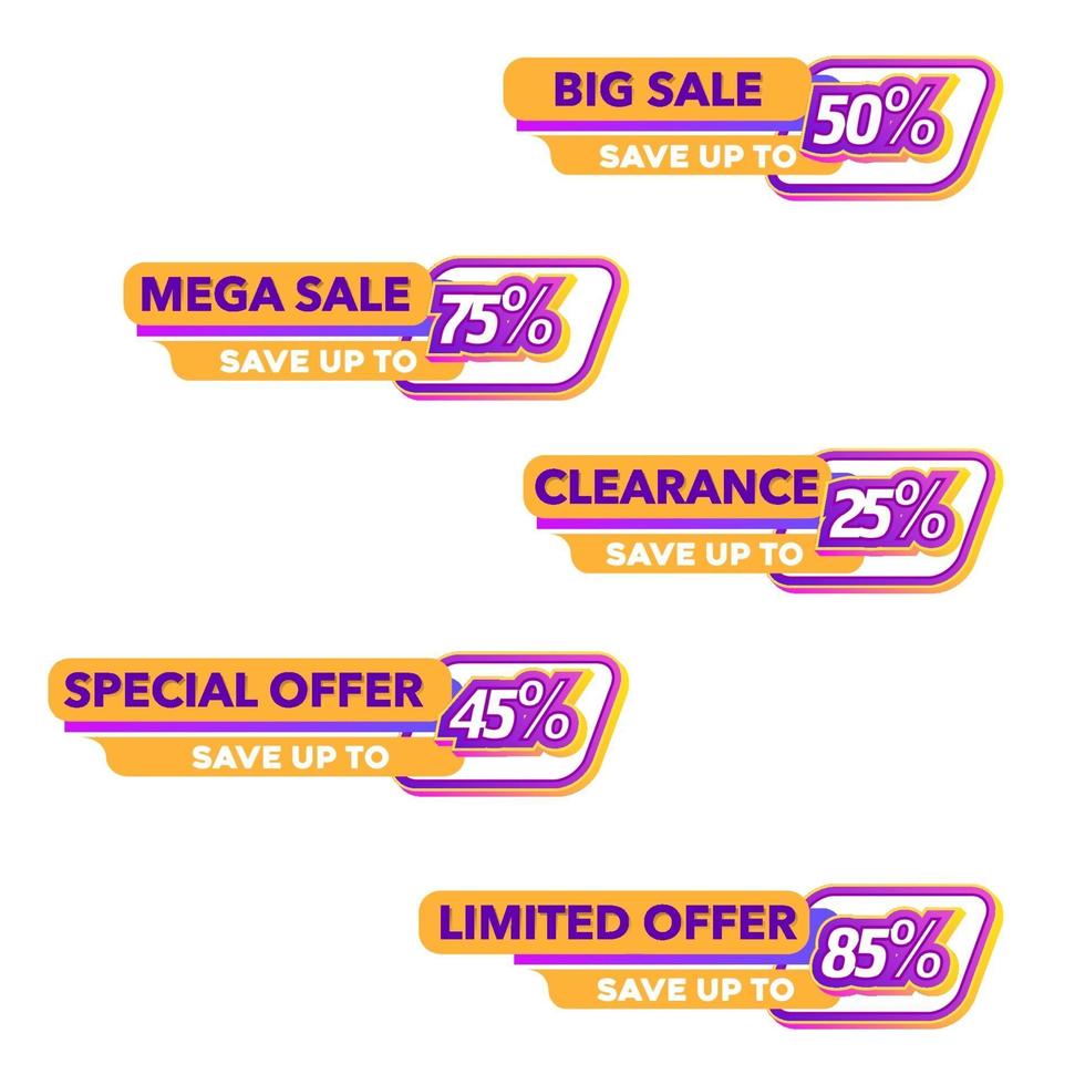 Sale of Special Offers and Discount promo Tag vector