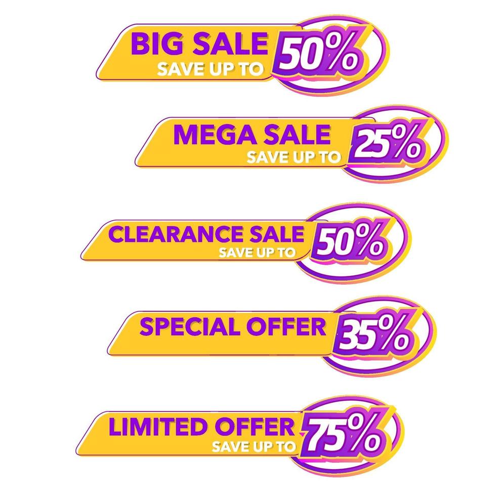 Sale of Special Offers and Discount promo Tag vector