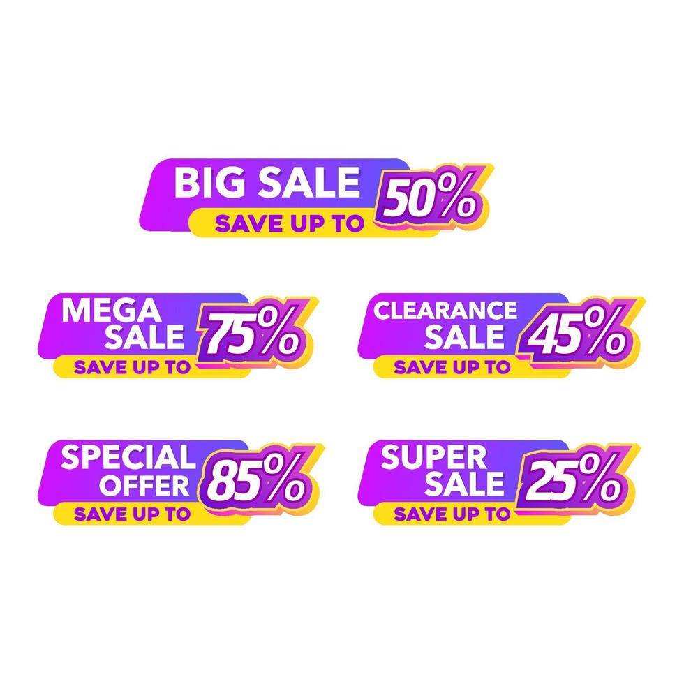 Sale of Special Offers and Discount promo Tag vector