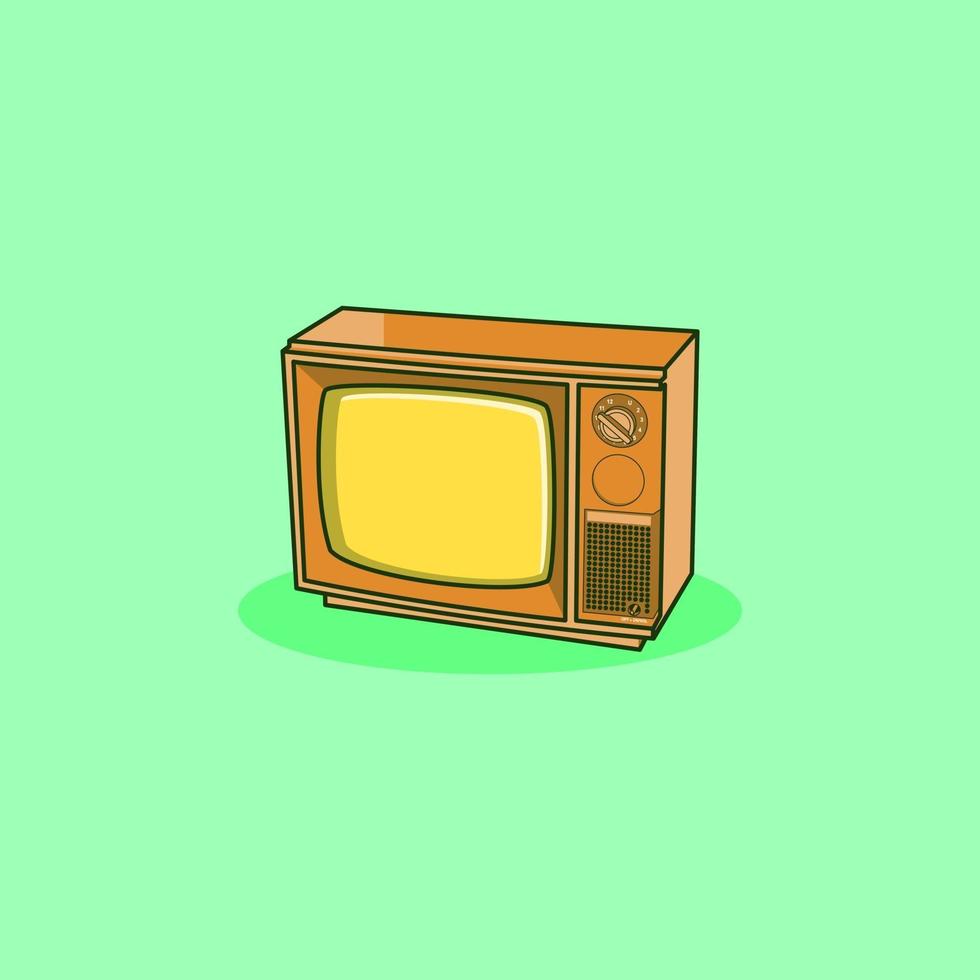 ilustración de dibujos animados de televisión retro vector