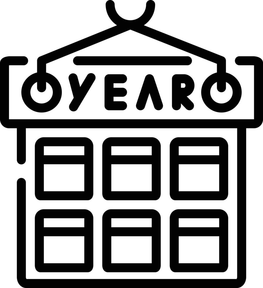 icono de línea para el año vector