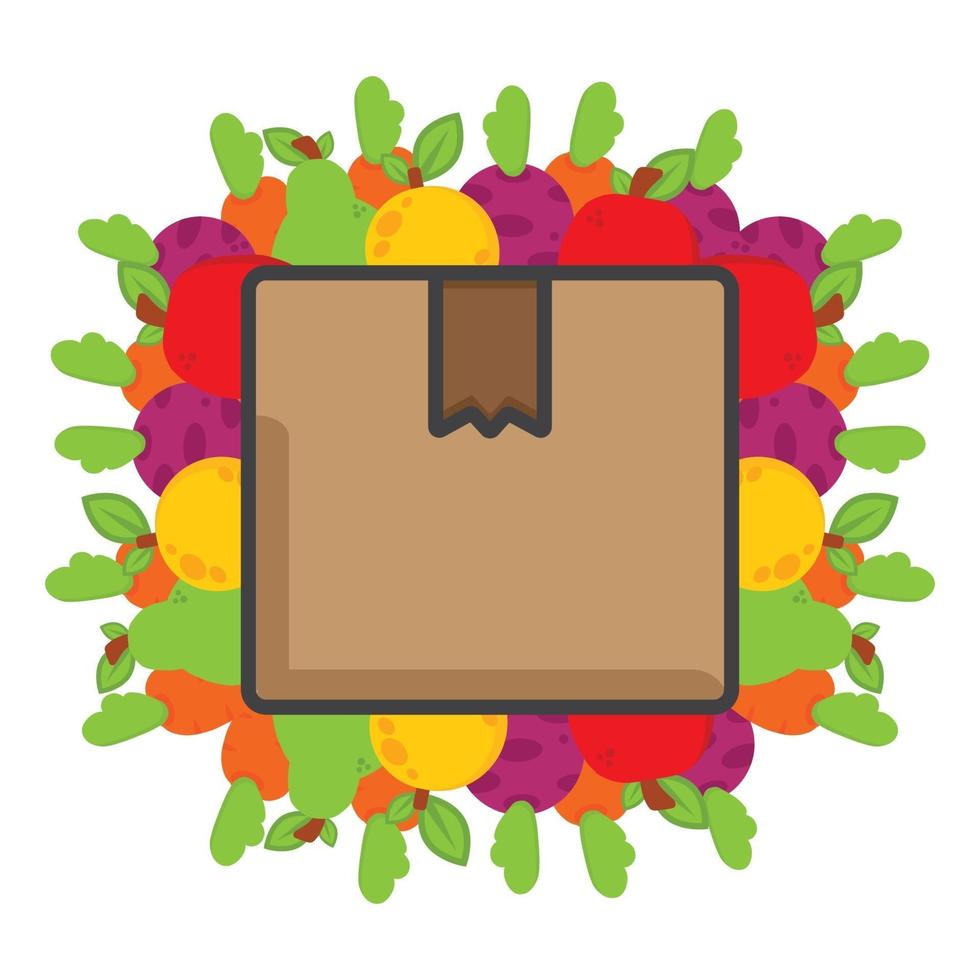 delivery box with vegetables illustration. world vegan day vector