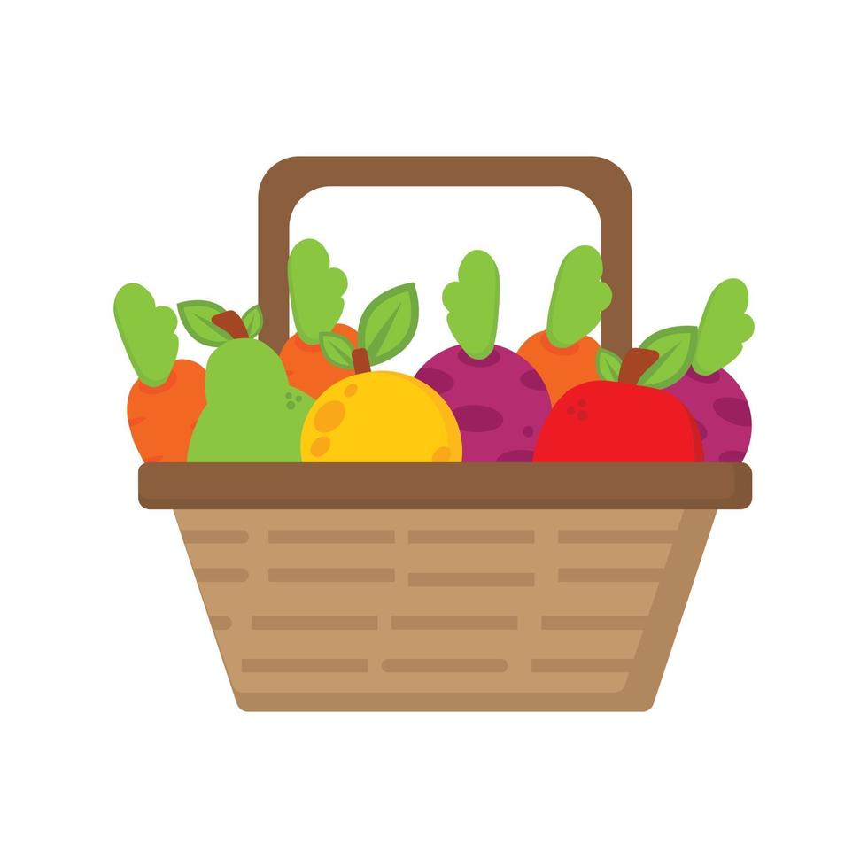verduras en la ilustración de la cesta. día mundial del vegano, vector
