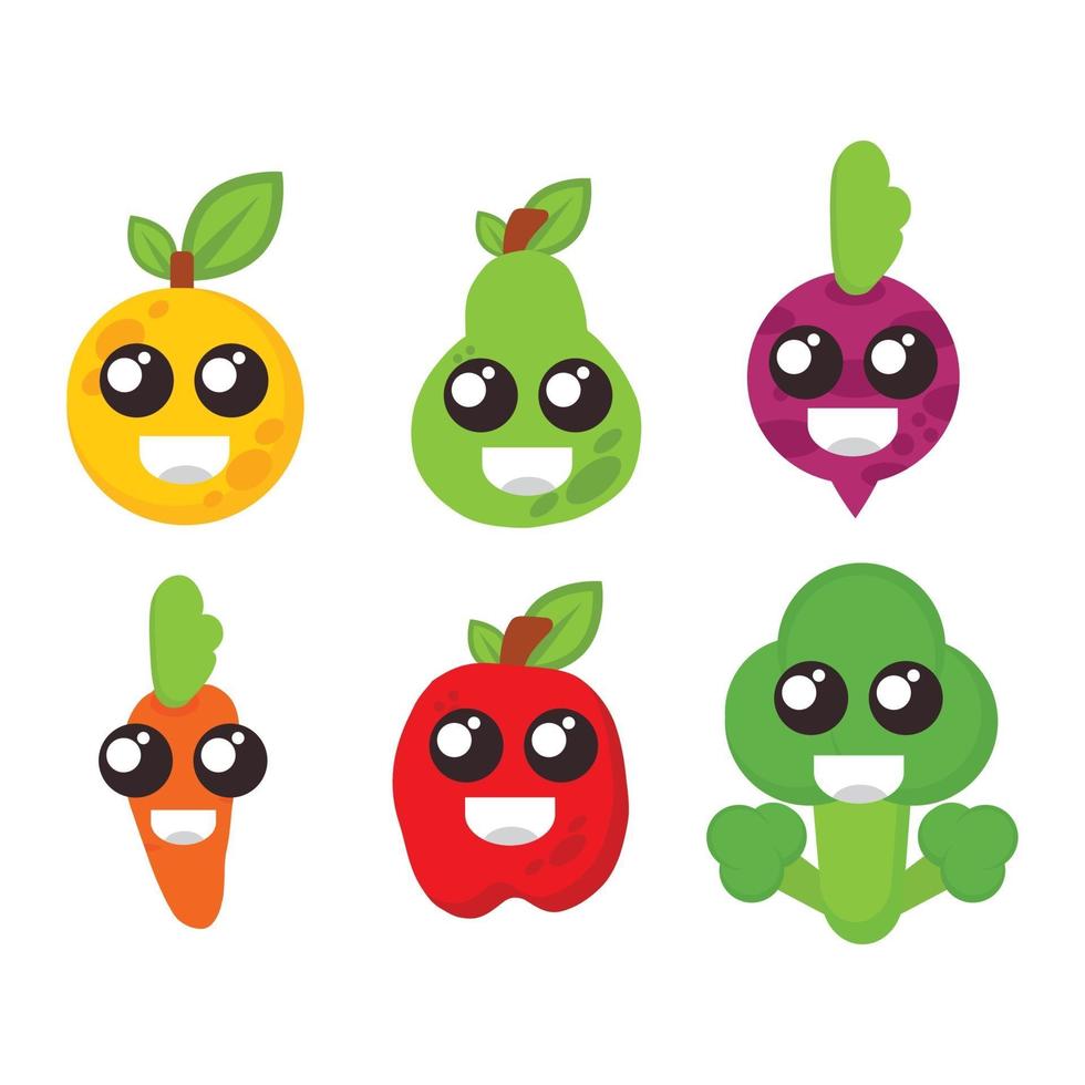 vegetables swith smile face illustration. world vegan day vector