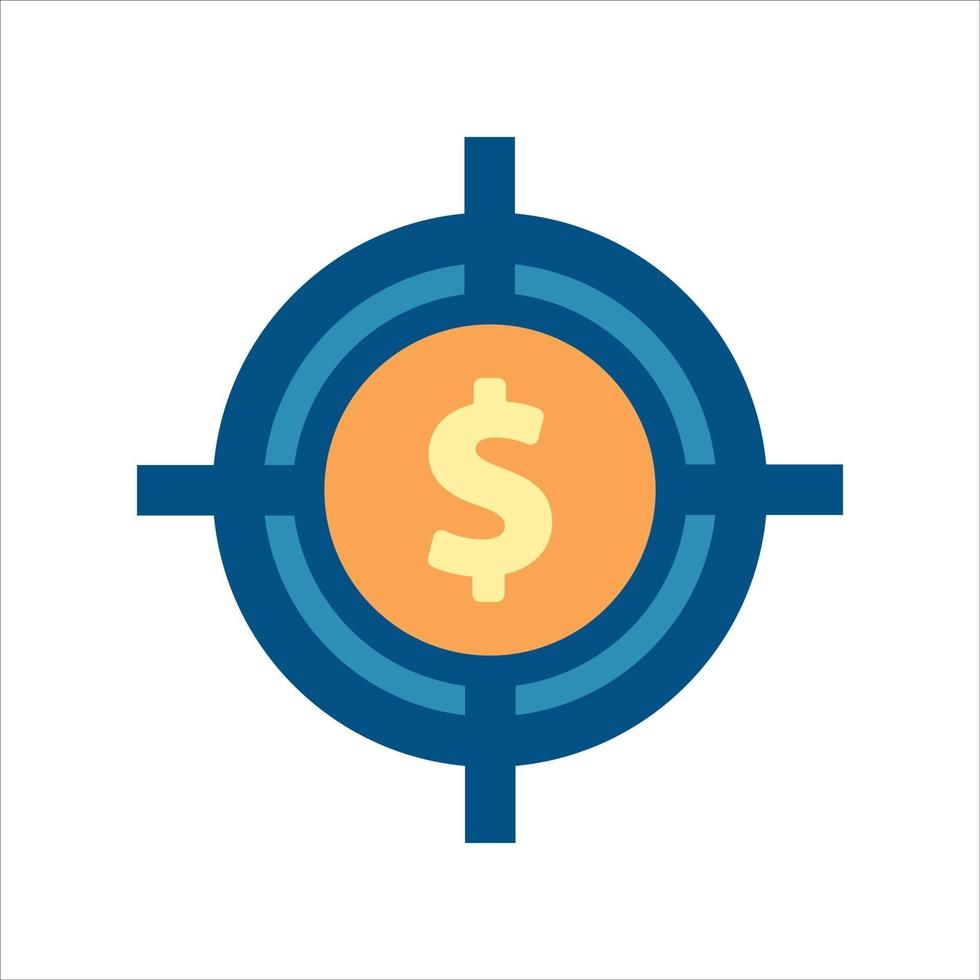 vector de icono de destino. objetivo con el icono de dinero.