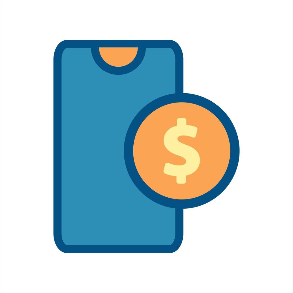 smartphone icon vector. smartphone with money icon vector