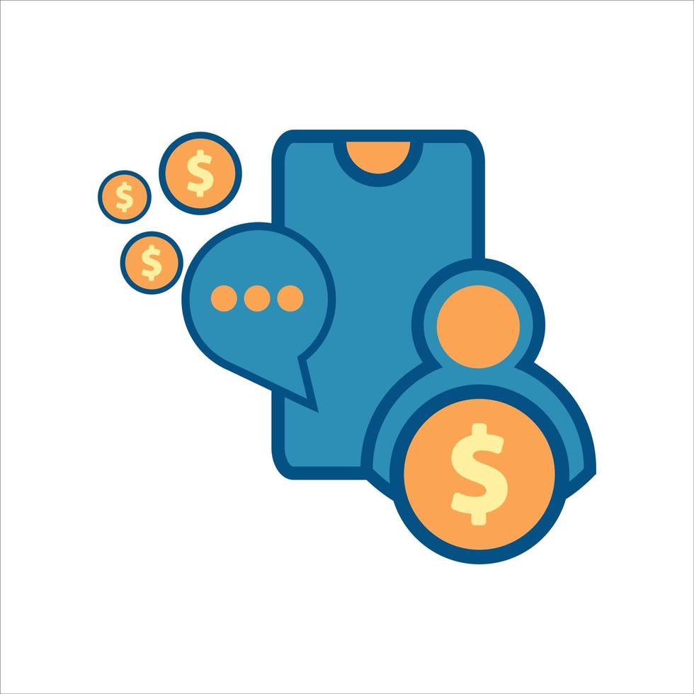 mobile finance icon,  smartphone with money icon vector