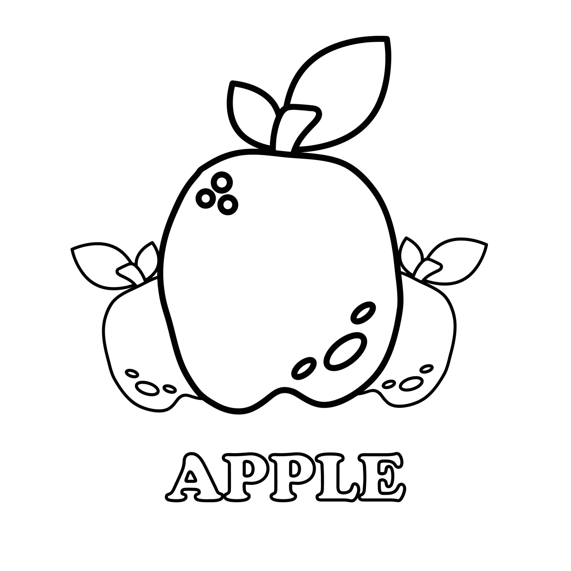 apple fruit coloring page. healthy food coloring page for children ...
