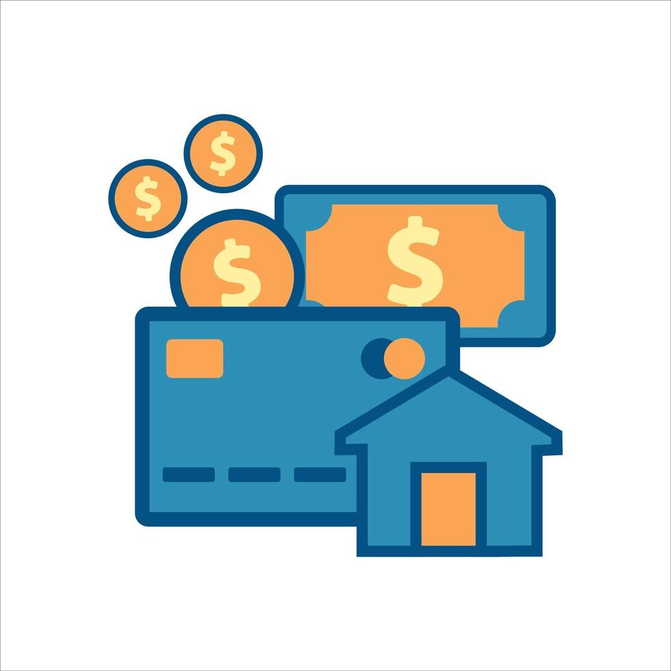 credit card with money icon. financial icon vector