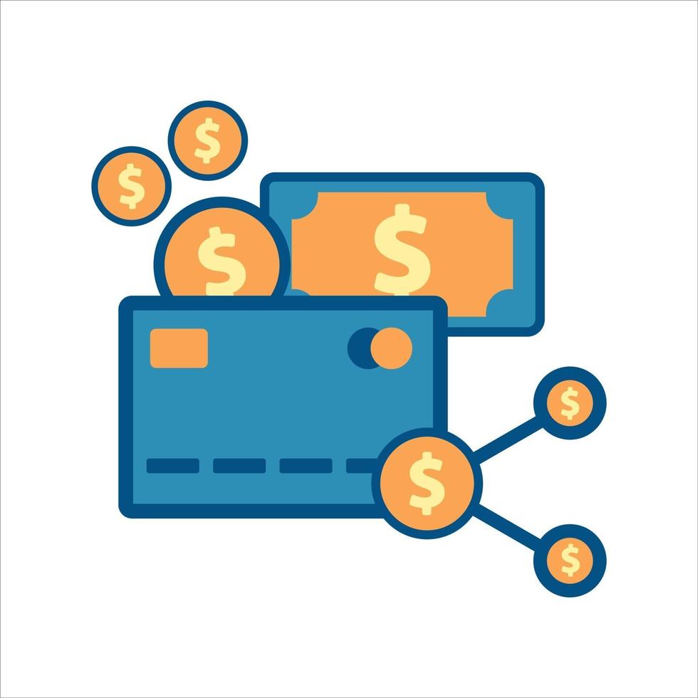 credit card with money icon. financial icon vector