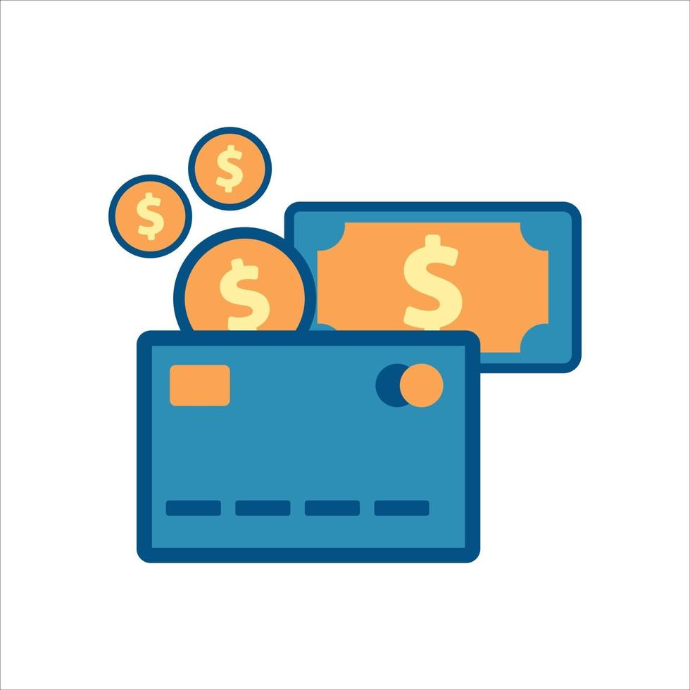 credit card with money icon. financial icon vector