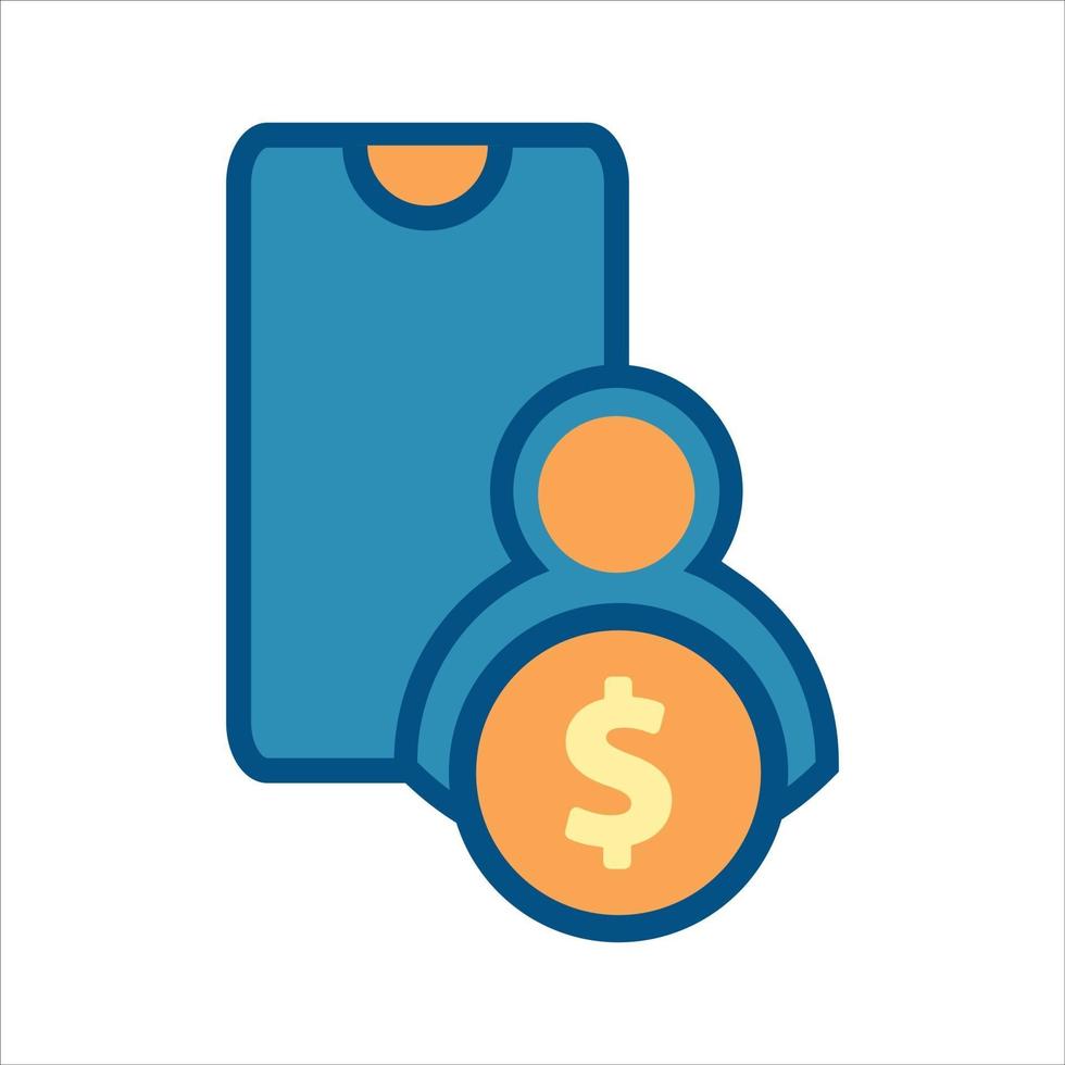 mobile finance icon,  smartphone with money icon vector