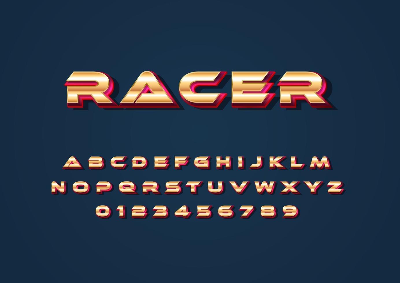 3d metallic font style, custom alphabet and number with luxury look vector