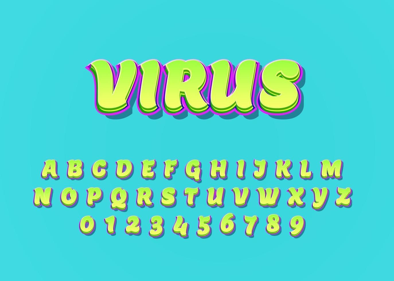 3d bold and vibrant font effect with modern and cartoon look vector
