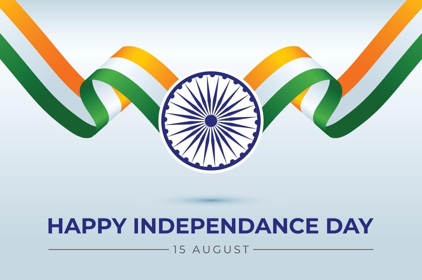 Indian Independence Day Vector Illustration with Tricolor