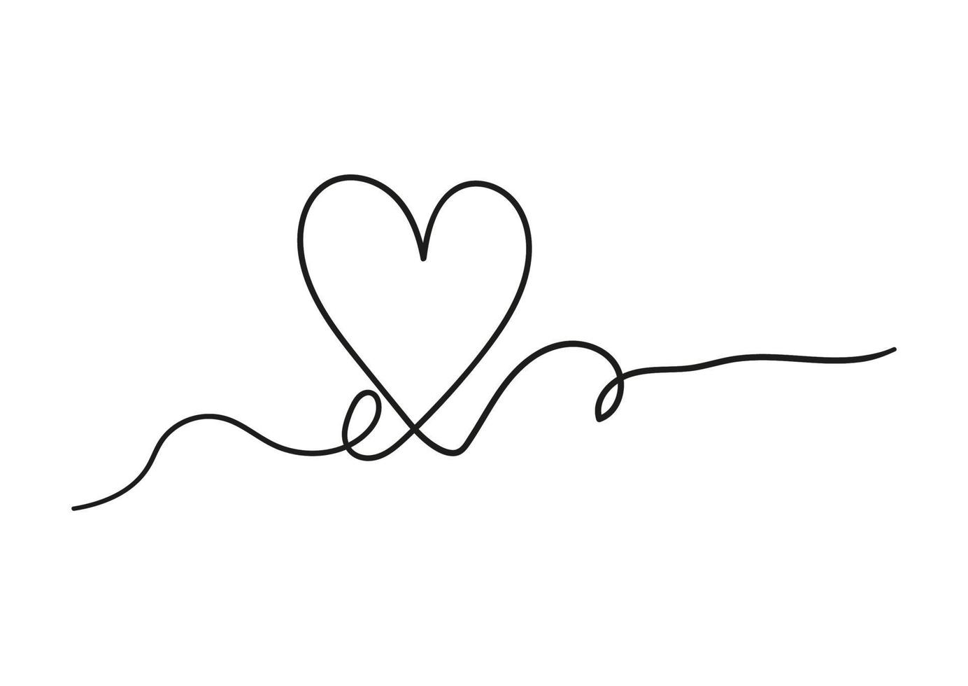 Vector image one line stroke love