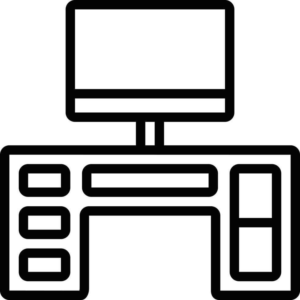 Line icon for desk vector