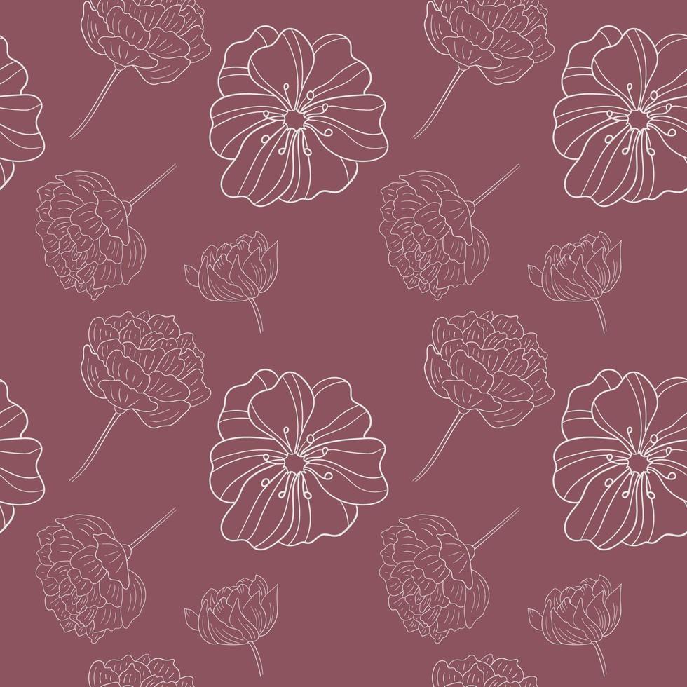 transparent fancy floral seamless pattern vector