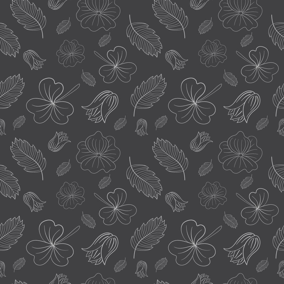 transparent fancy floral seamless pattern vector