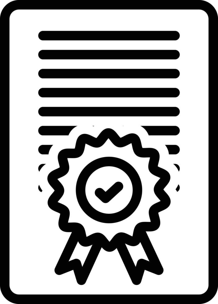 Line icon for accreditation vector